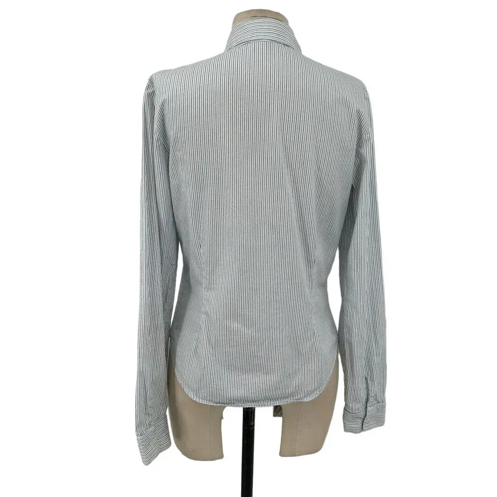 James Perse Blue White Pinstripe Button Down Top Size 2‎ / Medium - Image 5