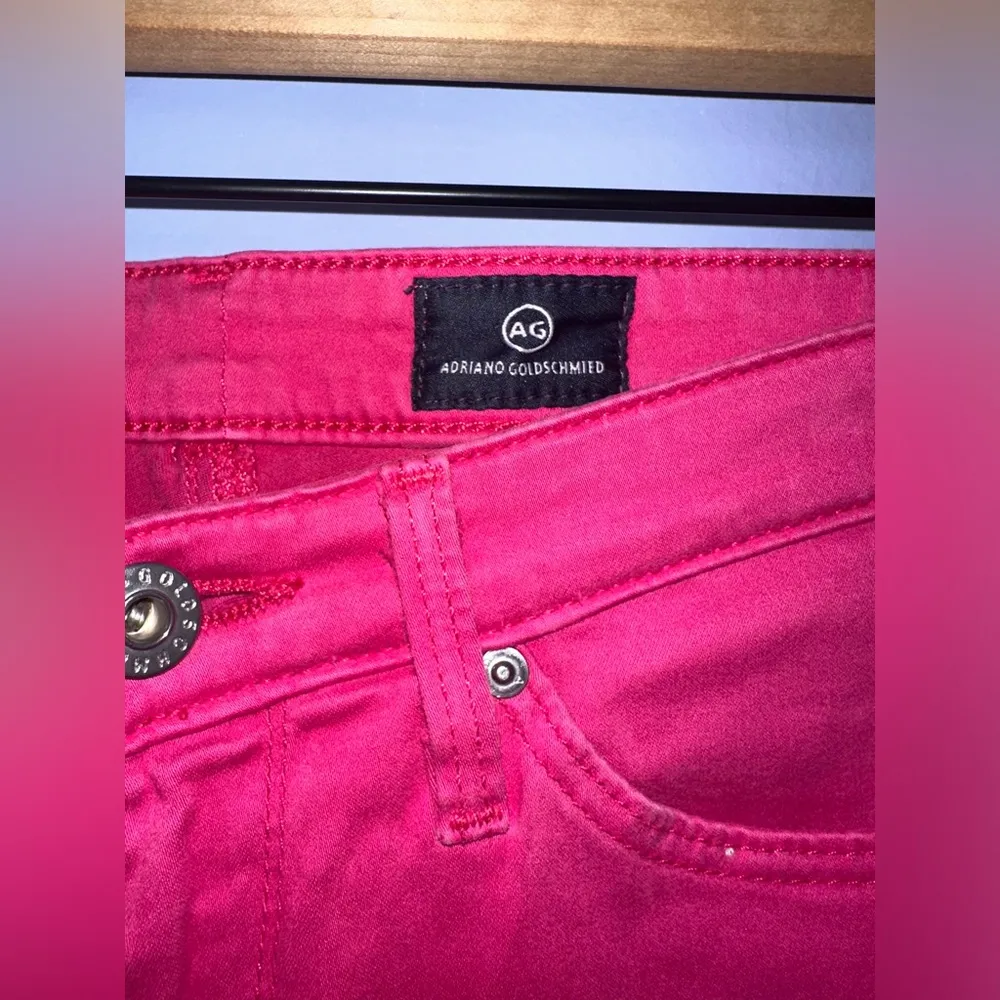 AG‎ Adriano Goldschmied Prima Cigarette Pink Lucious Superstretch Sateen Size 24 - Image 3