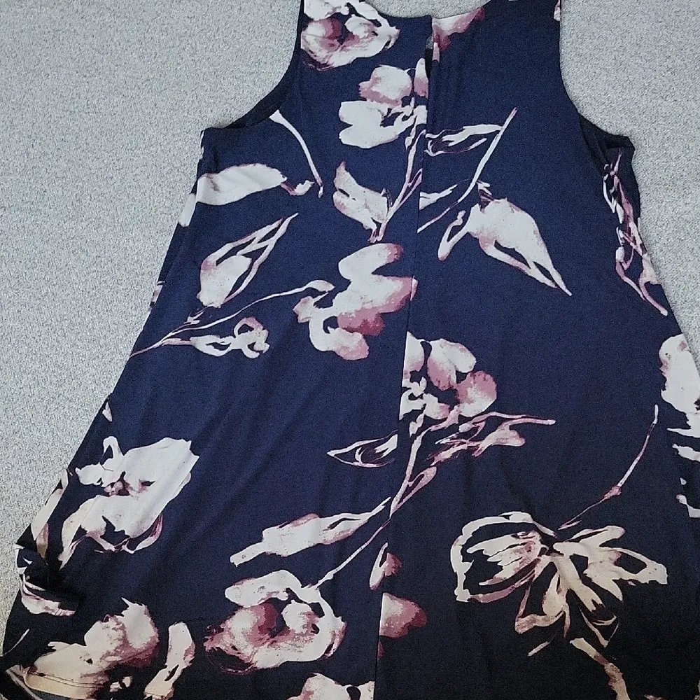 Ralph Lauren Blue and Pink Sleeveless Tank Midi Dress Size18 - Image 4