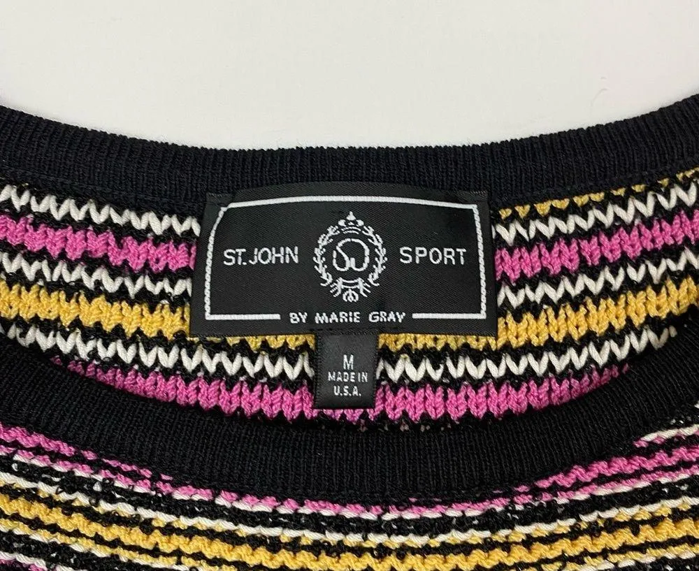 St John Sport By Marie Gray Knitted Sleeveless Multicolor Top - Image 2