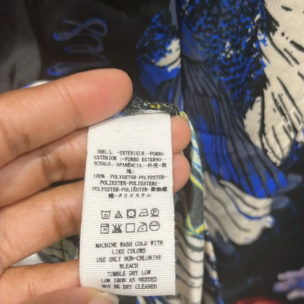 Free People Silky Nights Button Down Oversized Floral Blouse in Onyx Sz S - Image 13