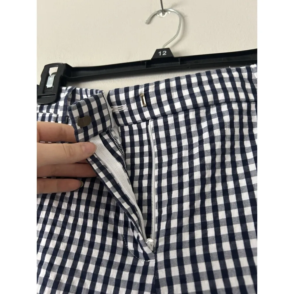 J. Crew Skimmer Gingham Print Pant Size 6 Preppy Workwear Career Coastal Summer - Image 4