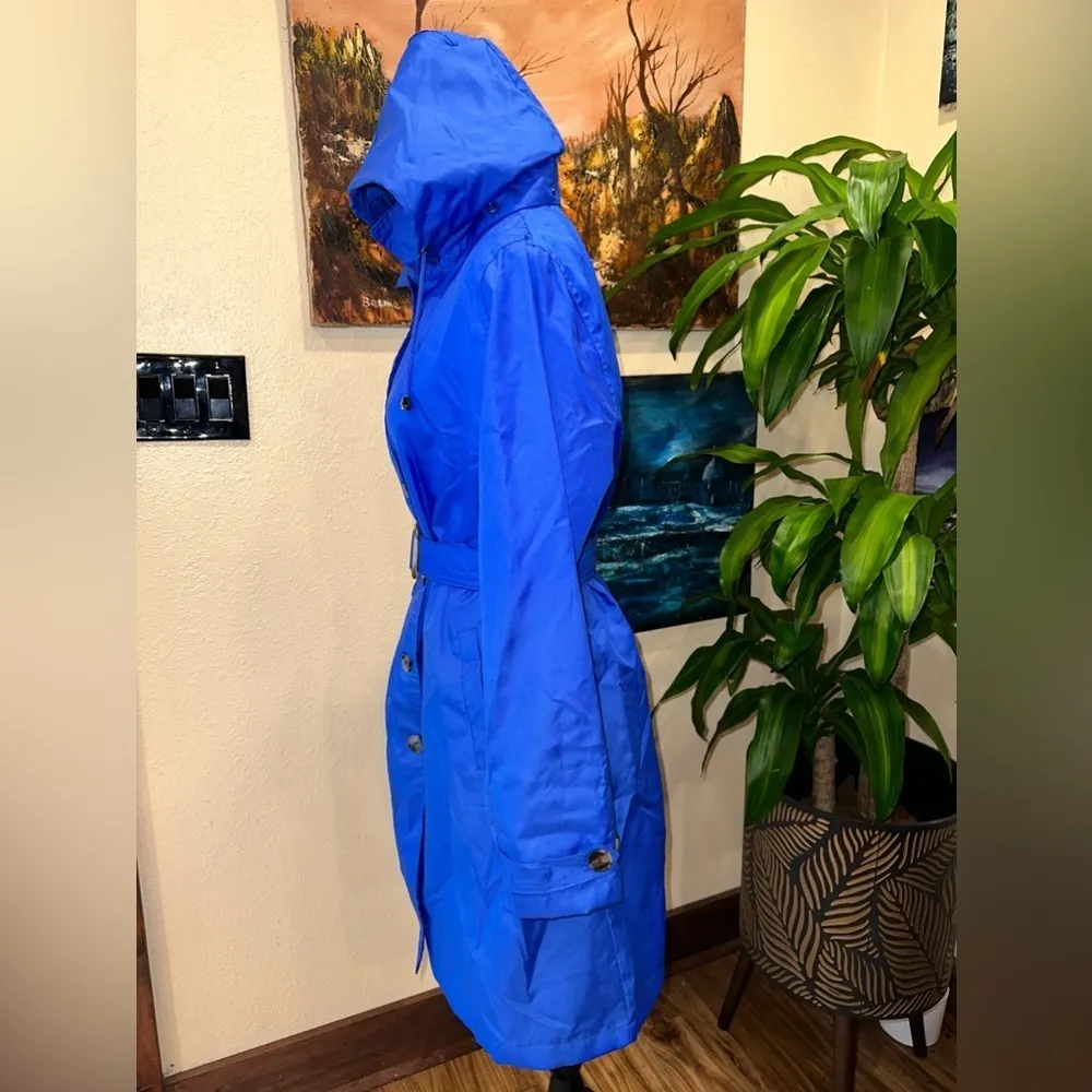 NWOT CAPPELLI TRANCH COAT WATER PROOF SIZE S Blue Size L - Image 5