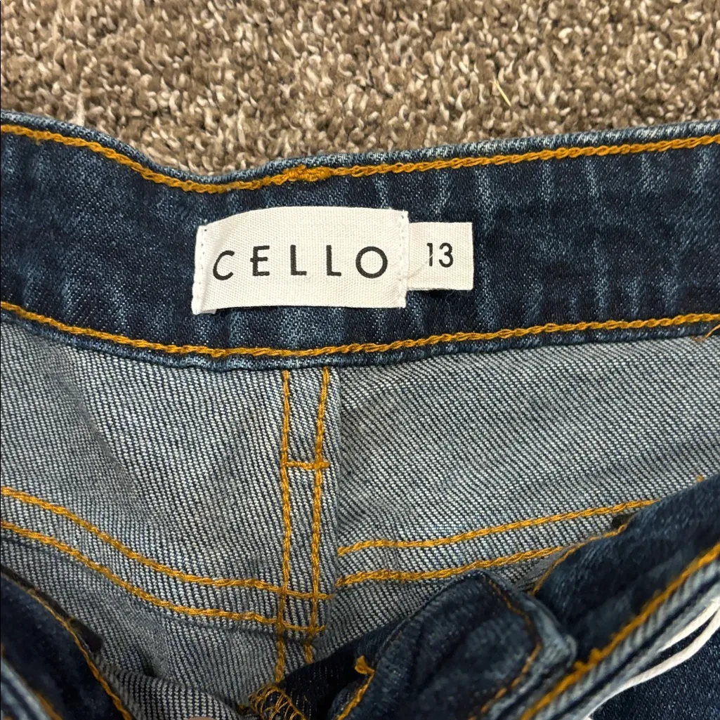 Cello Indigo Blue Jeans with Contrast Stitching High rise flare size 13 - Image 3