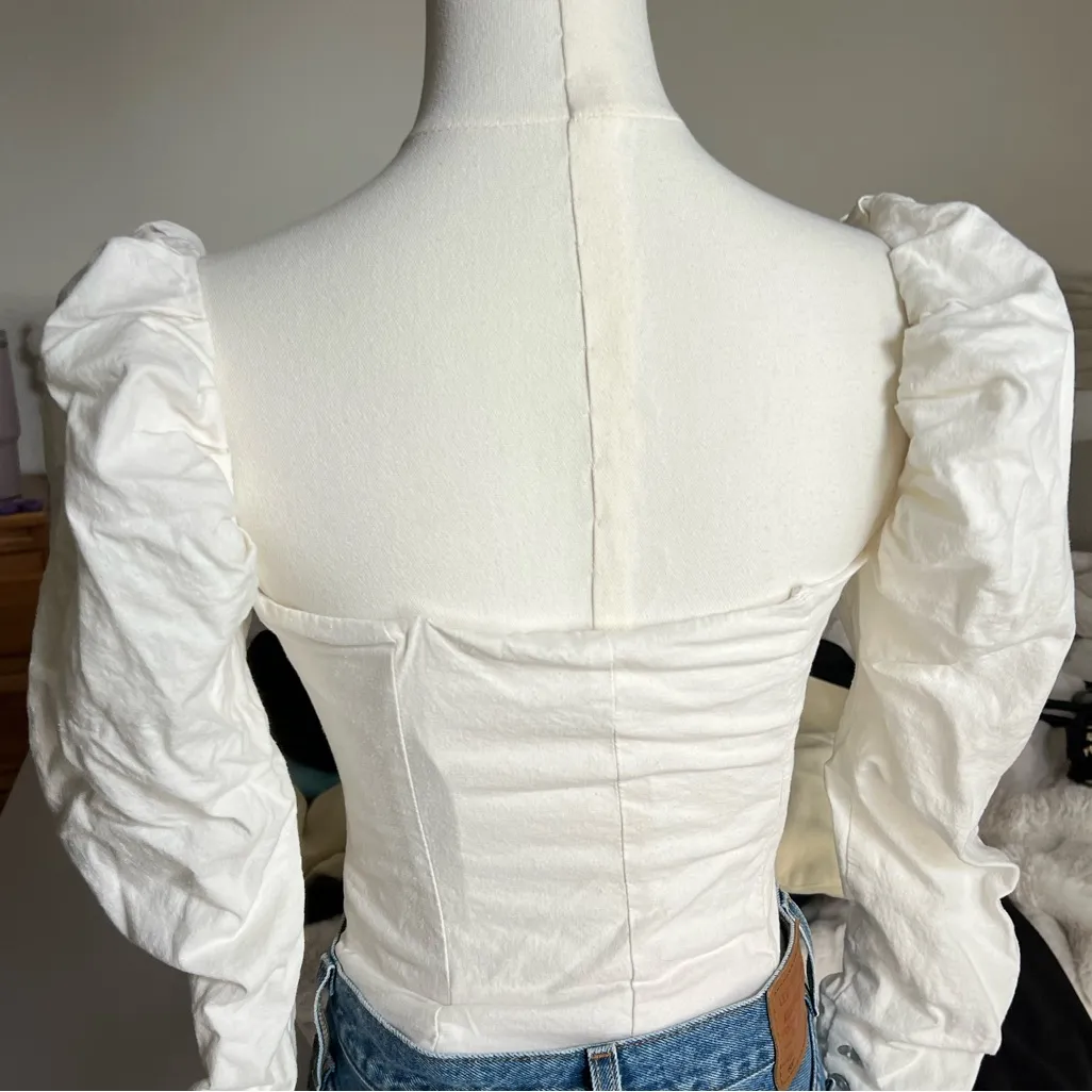 LPA  White Puff Sleeve Blouse - Image 5