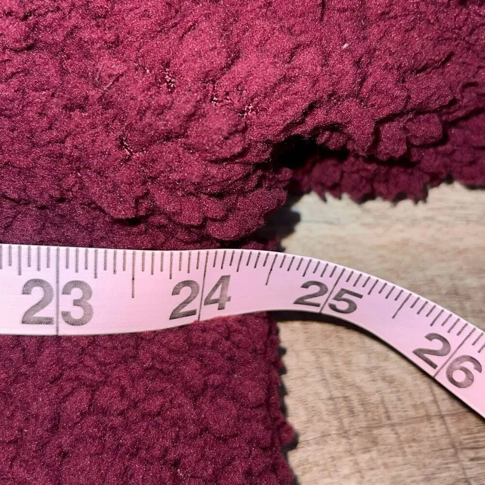 Arizona Jean Co Womens Collared‎ Faux Fur Fleece Lined Jacket Maroon Size XL - Image 8