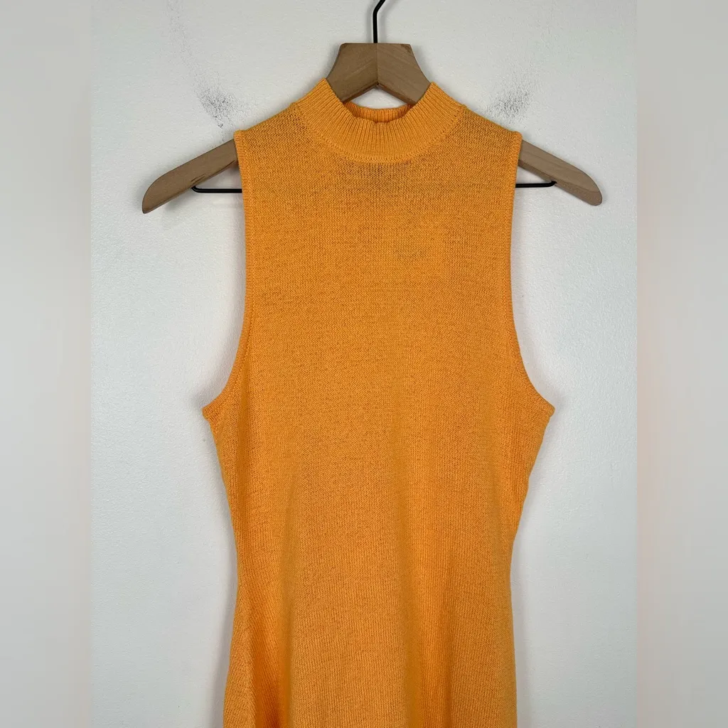 SER.O.YA Revolve Ginger Knit Mock Neck Date Night Mini Dress Women’s Sz S Gold - Image 3