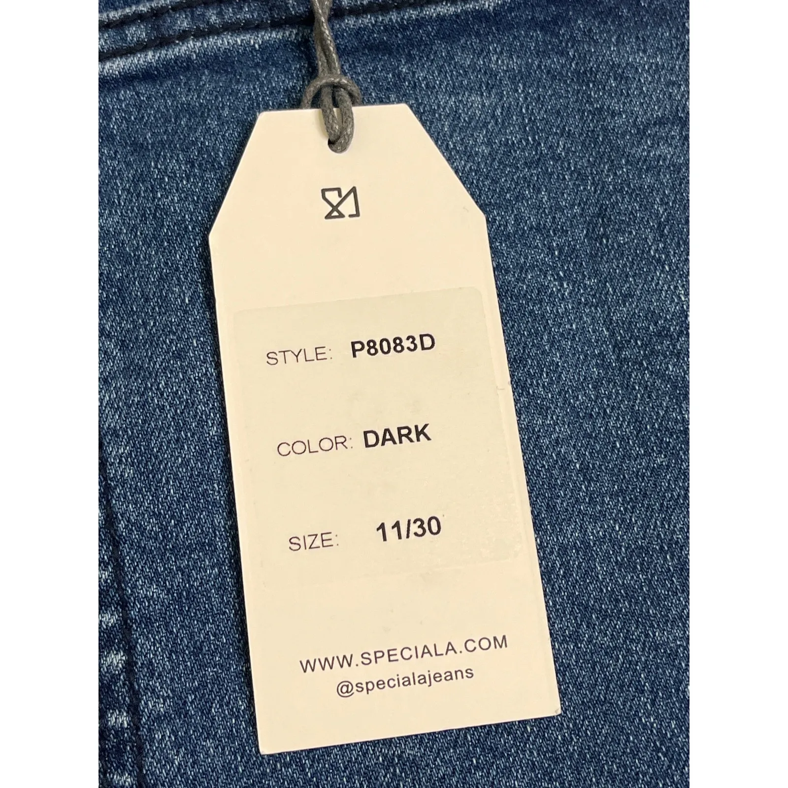 Special A Crop Wide Leg High Rise Baggy Blue Jeans, Size 11/30, style: P8083D - Image 6