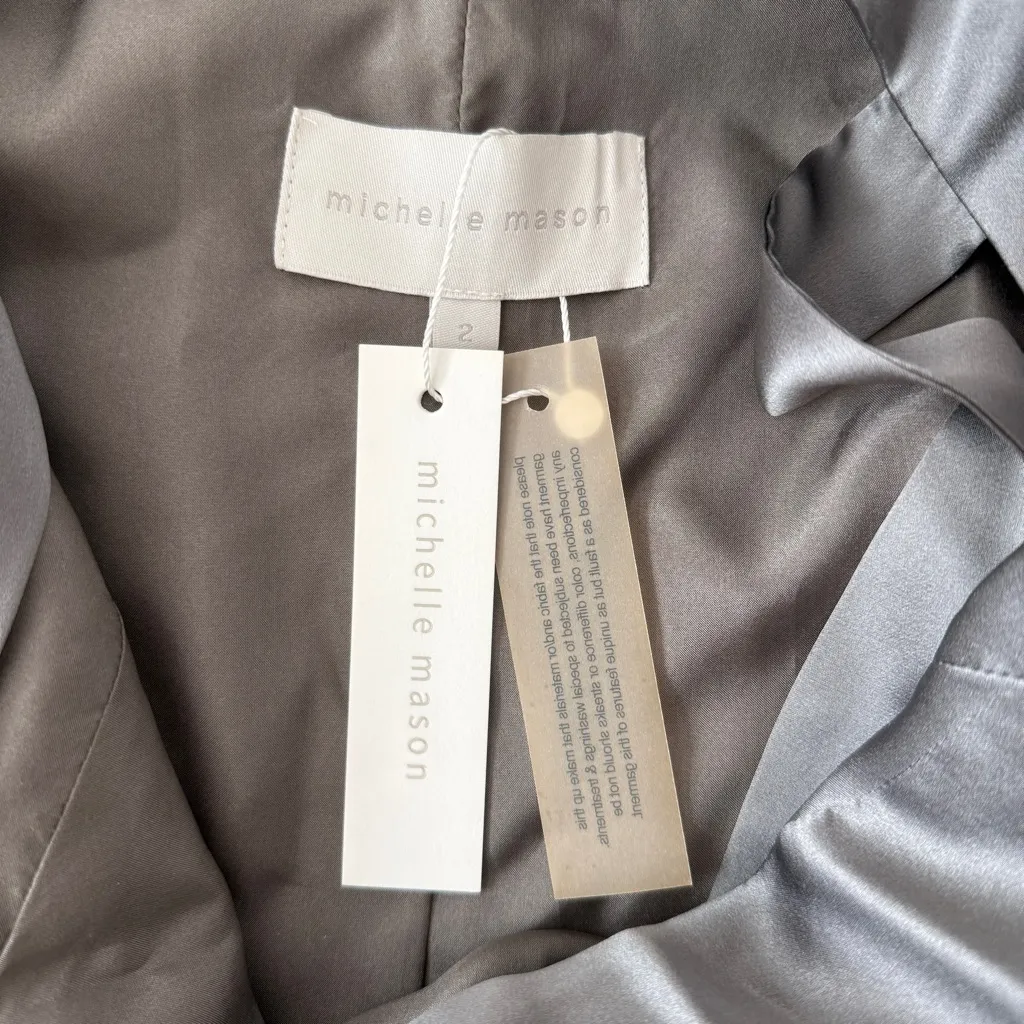 Michelle Mason Cross Back Slit Maxi Dress - Womens Size 2 Gunmetal NWT - Image 9