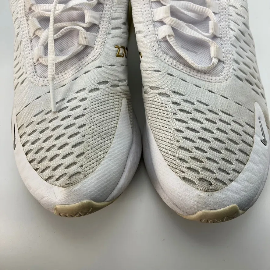 Nike Air Max 270 White Gold Womens Running Shoes Sneakers‎ Size 7 DM3080-100 - Image 12