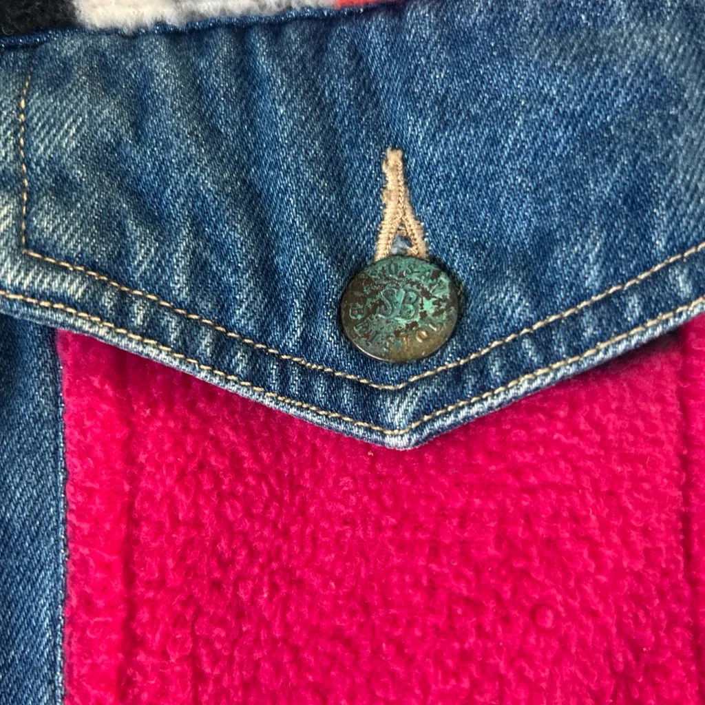 Susan Bristol Women's Denim Jacket, Large, Multicolor Stitch Fleece Patch - Image 10