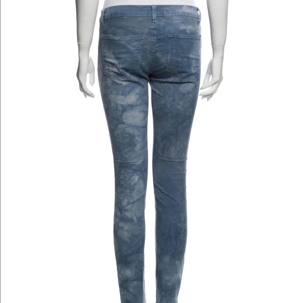 J Brand Grey-ish Blue Tie Dye Low Rise Skinny Leg Boho Bohemian Stretchy size 27 - Image 2