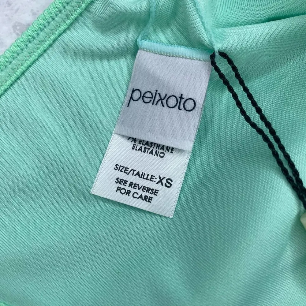 Peixoto Tinga Triangle Cheeky Bikini Bottom Thin Side Straps Mint Rib XS - Image 8