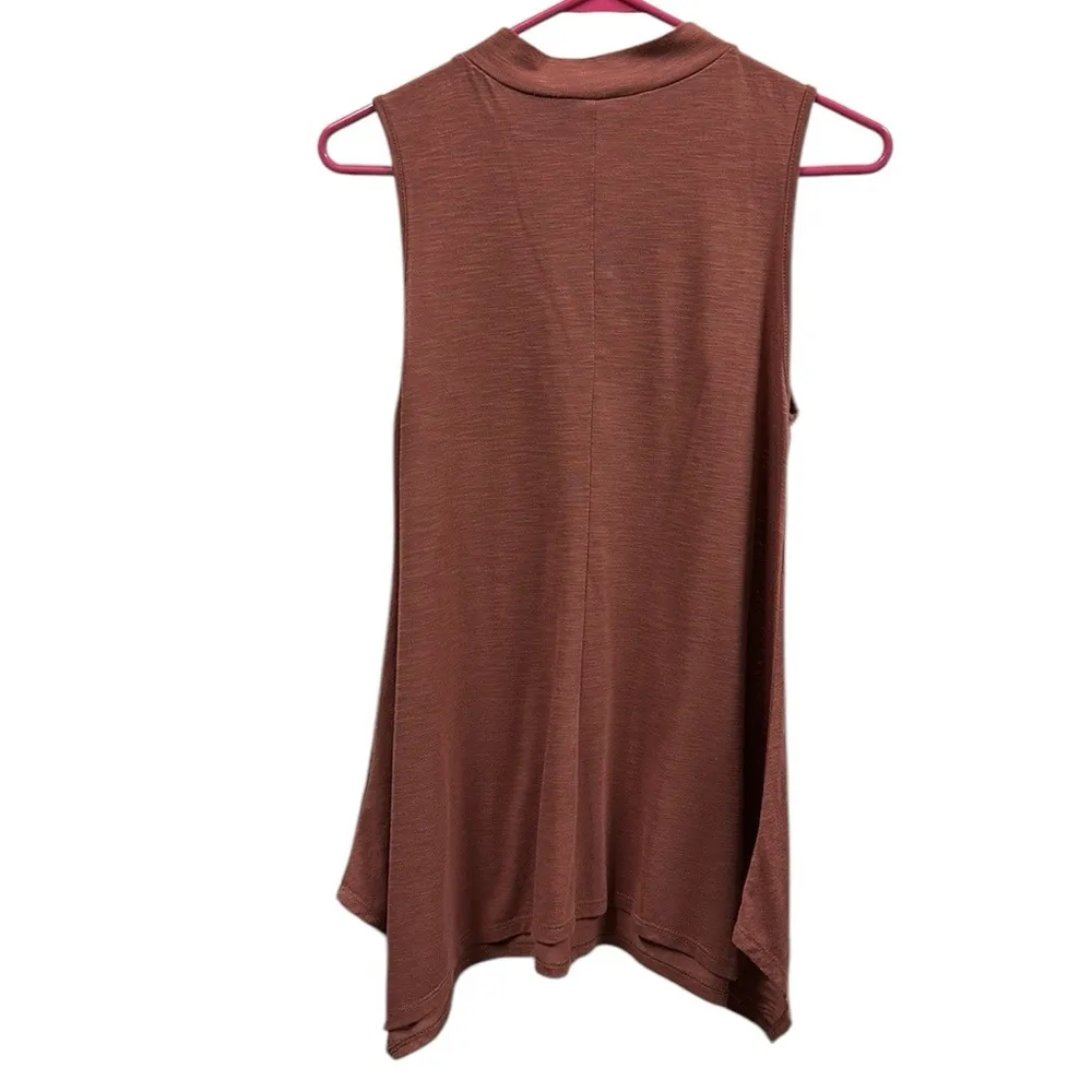 Charming Charlie Lace Up Front High Neck Sleeveless Asymmetrical Hem Tunic Top M - Image 7