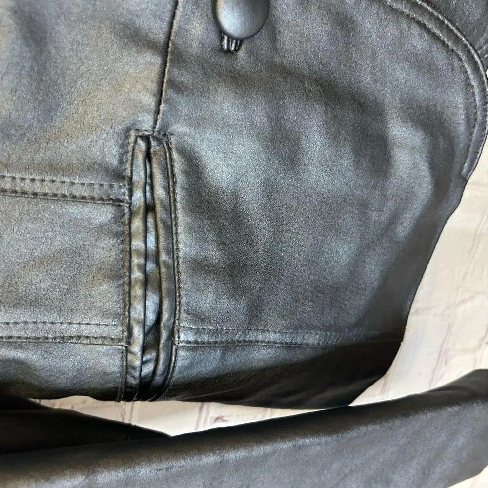 Bernardo Genuine leather blue silver ladies jacket, moto, trendy, mod, small - Image 13