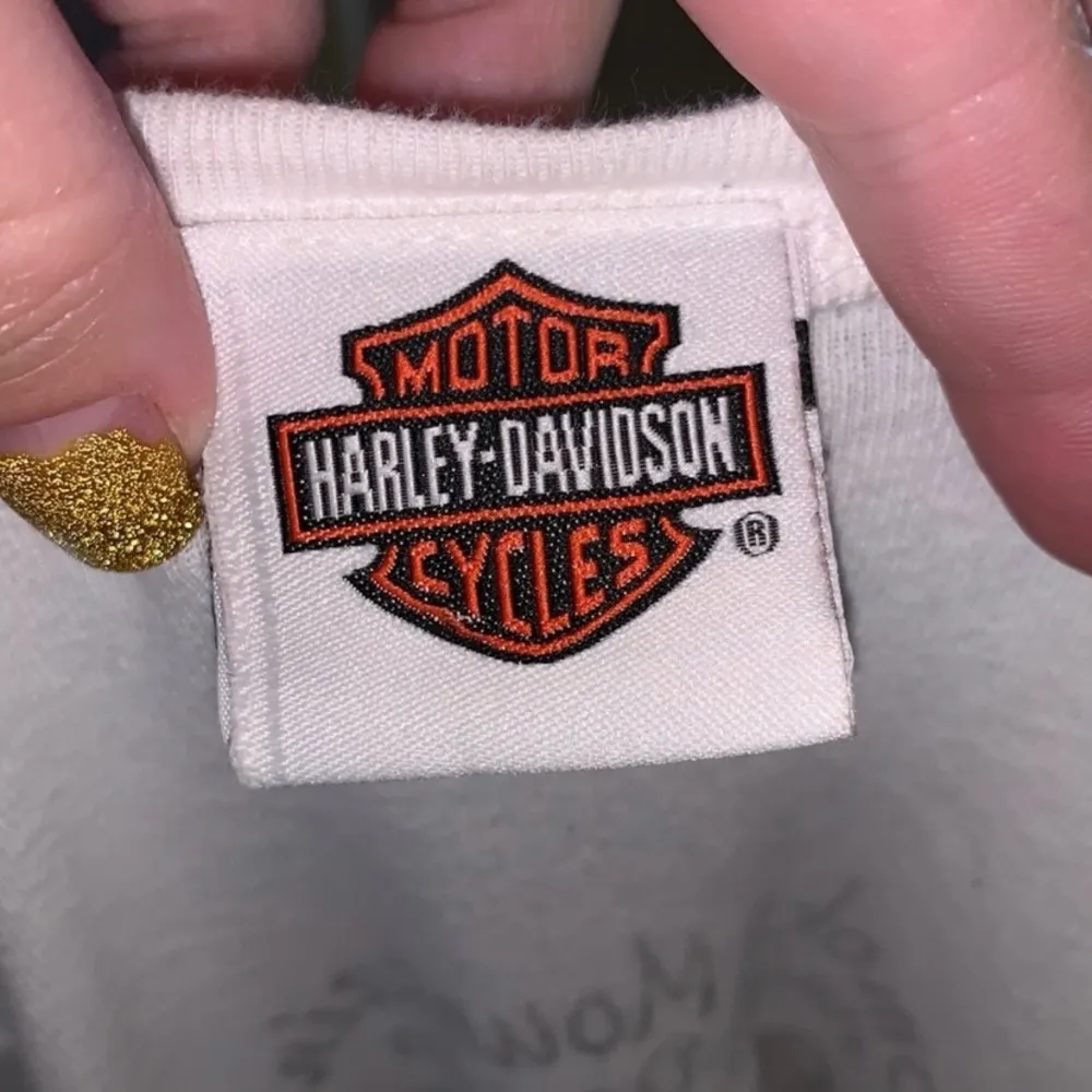 Harley Davidson white sequined heart Smokey mountain Pigeon Ford TN top - Image 7