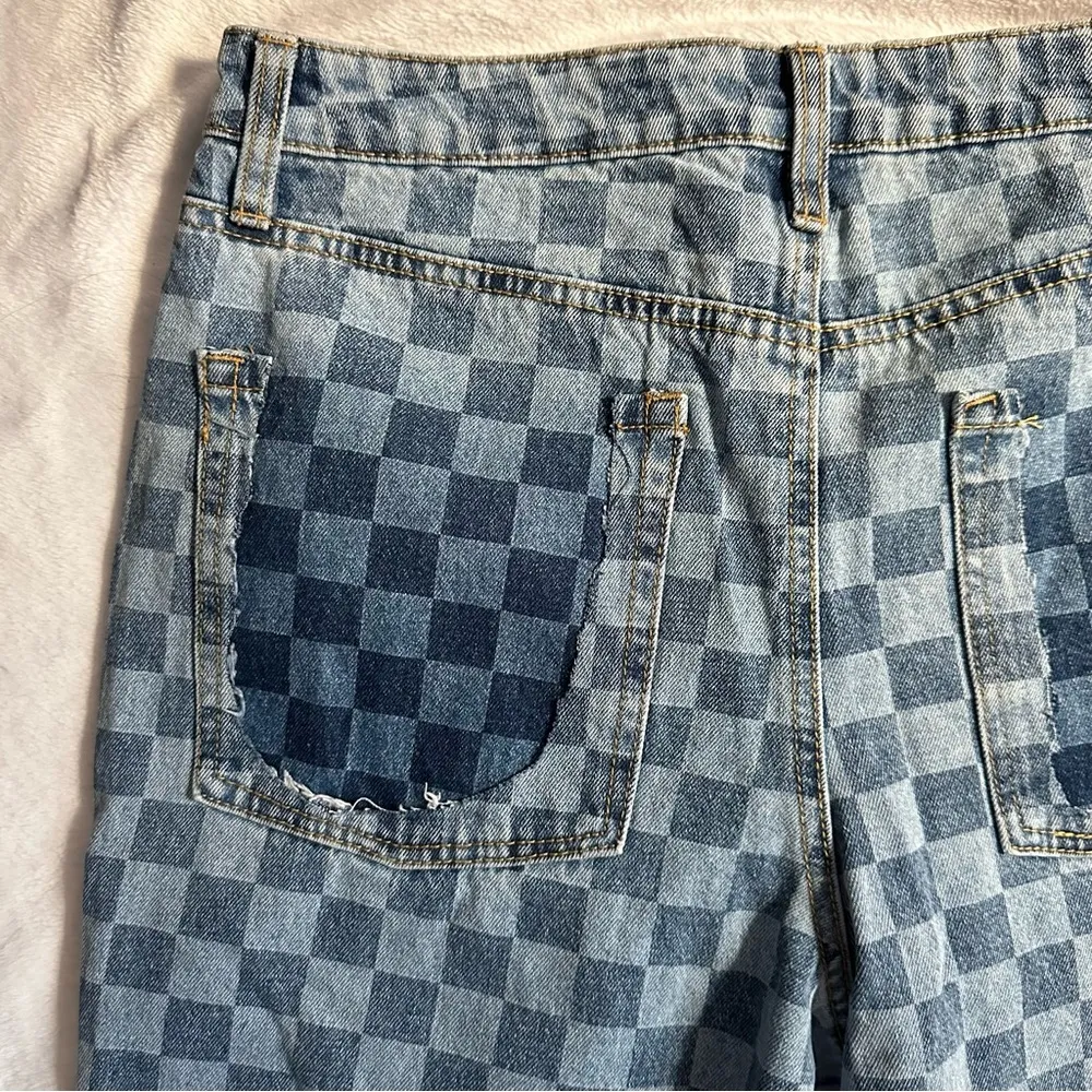 RSQ x Tillys Checkerboard Denim Straight Leg Jeans in Blue Medium Wash - Size 29 - Image 13
