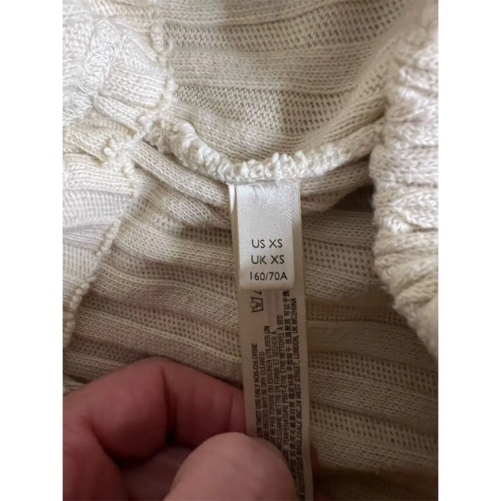 Free People Women's Wide-Leg Ribbed Knit Pants Beige XS Casual - Image 5