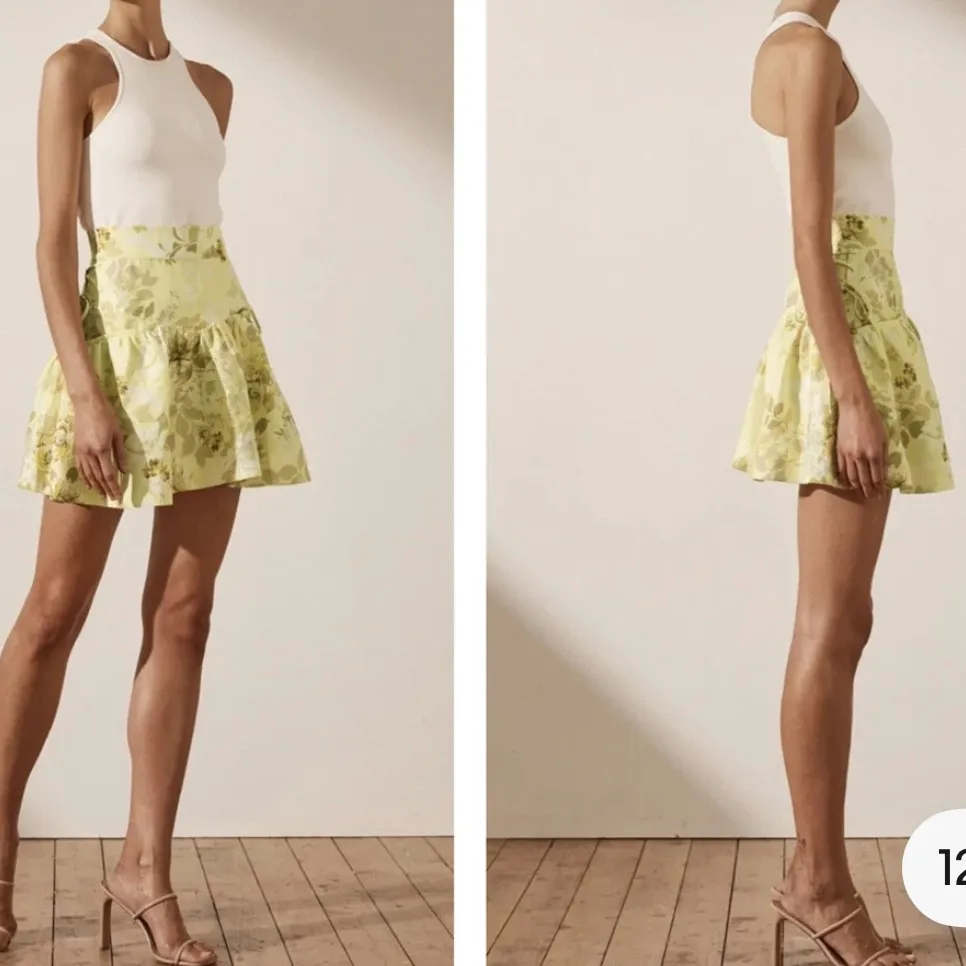 Shona Joy Martina Lace Up Mini Skirt Lemon Lime Women’s Sz 8 NWT - Image 3