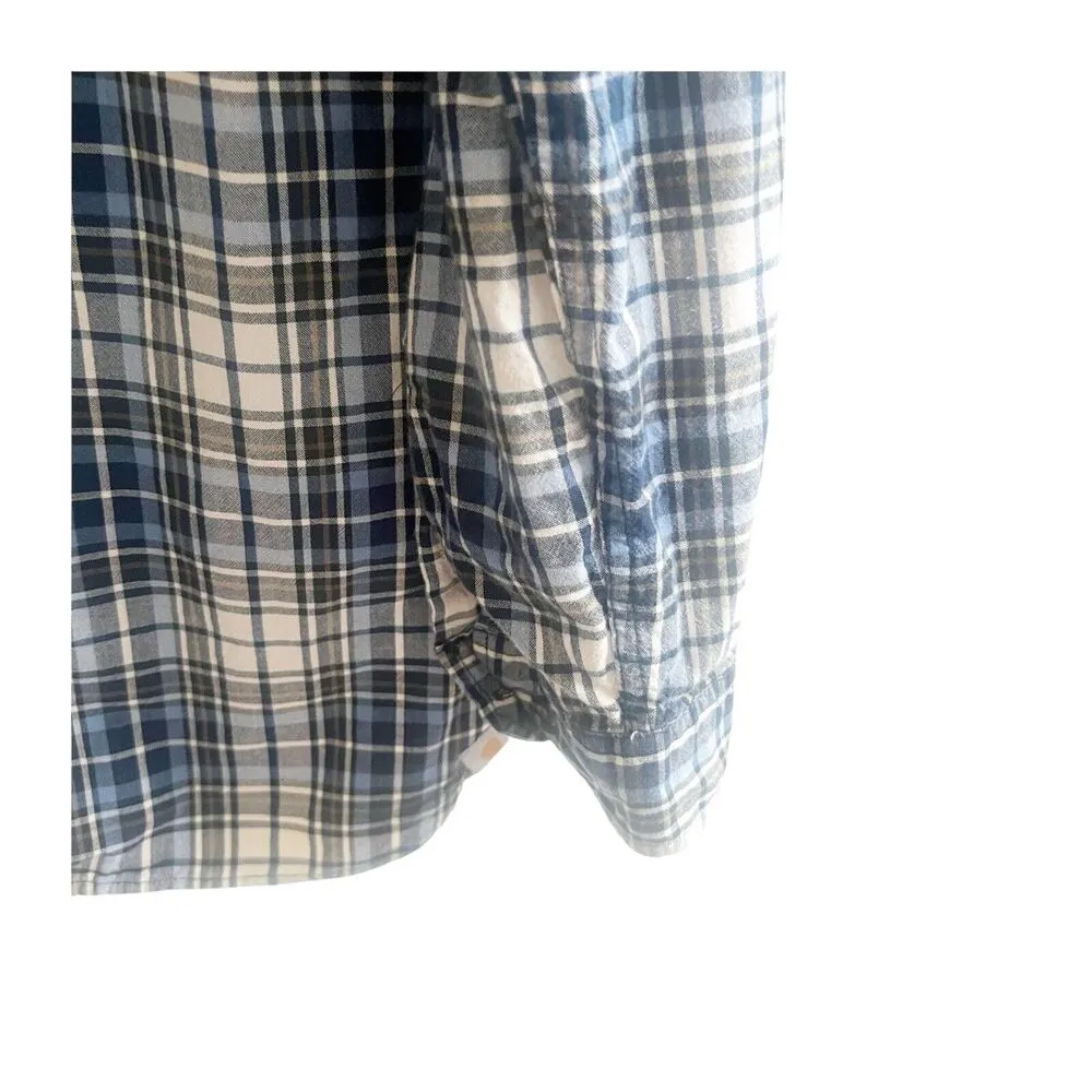 Carthartt Men’s Plaid Flannel Size XL Blue Black White Cotton Long Sleeve - Image 10