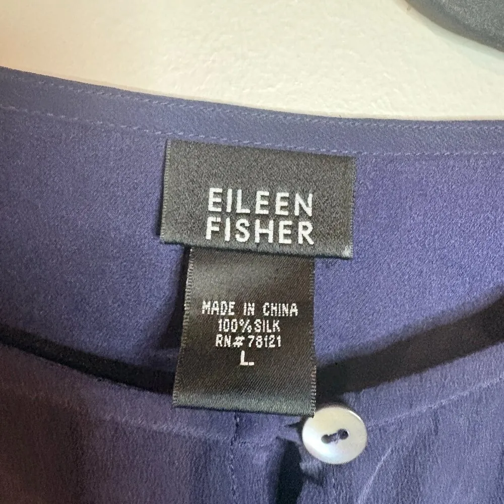 Eileen Fisher navy blue button cardigan top - Image 3