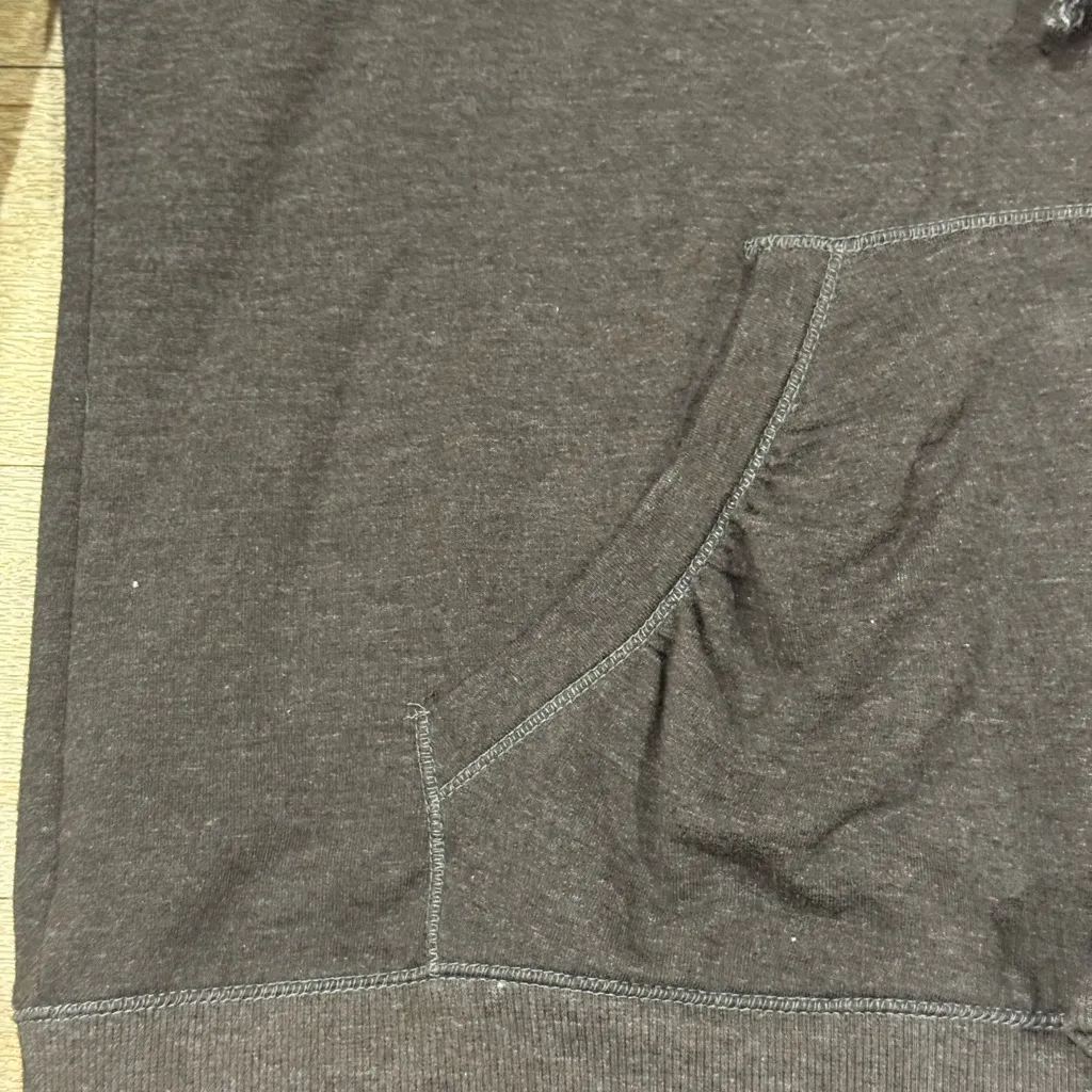 Eddie Bauer Sweater Women Large Grey Full Zip Hooded Jacket Fleece Vtg - Image 2