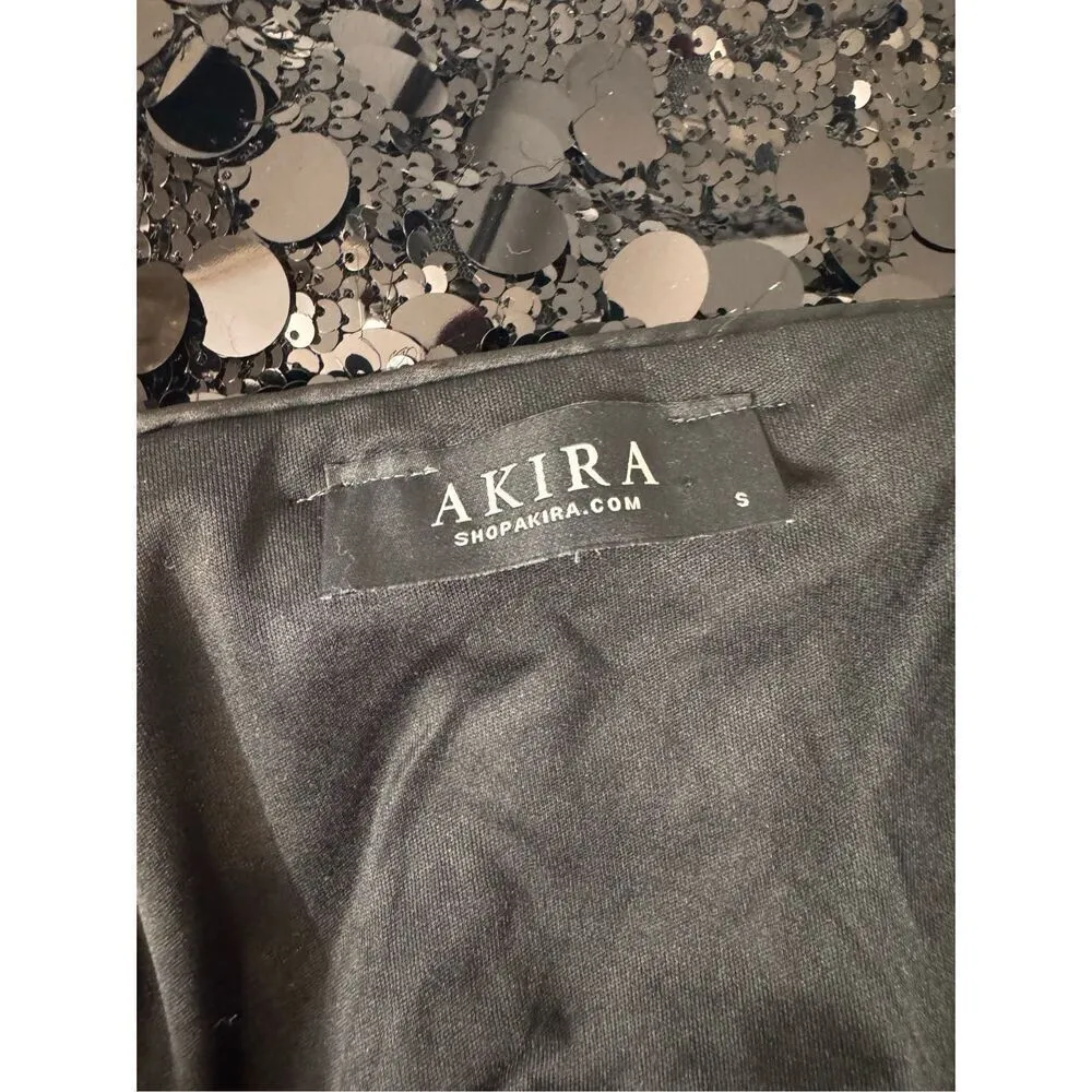Akira black sequin mini dress size small - Image 8