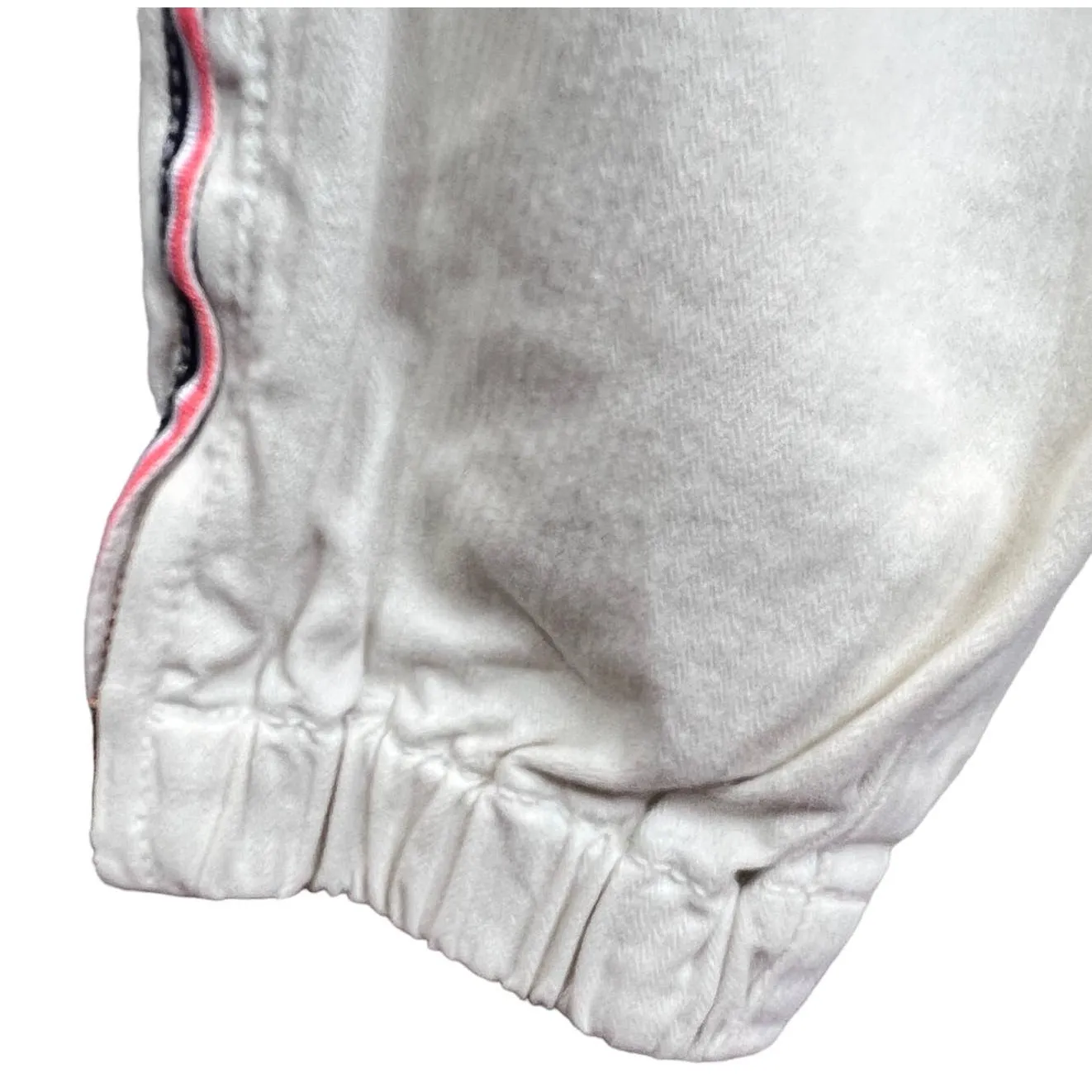 Sundry Women’s 100% Cotton White Jogger Pants Size 27 Taped Leg Streetwear Edgy - Image 11