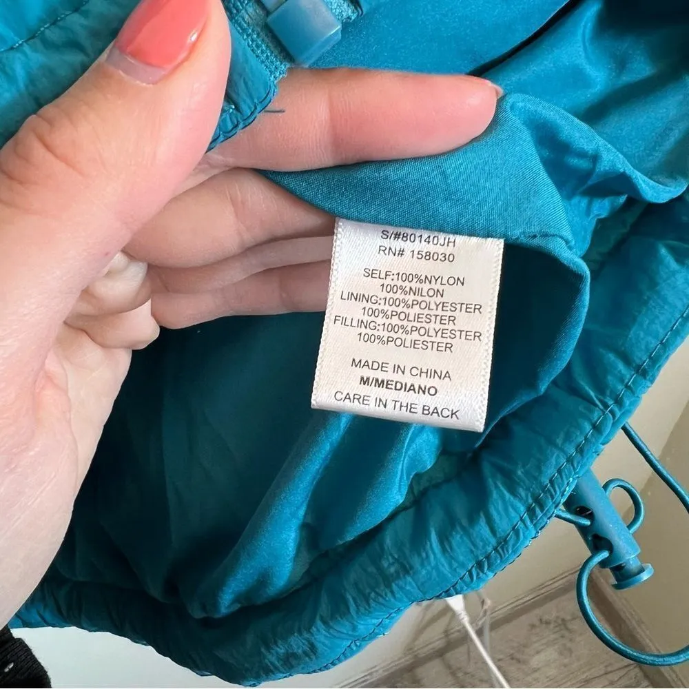 Love Tree Women’s Teal Blue Packable Lightweight Puffer Jacket Medium - Image 8