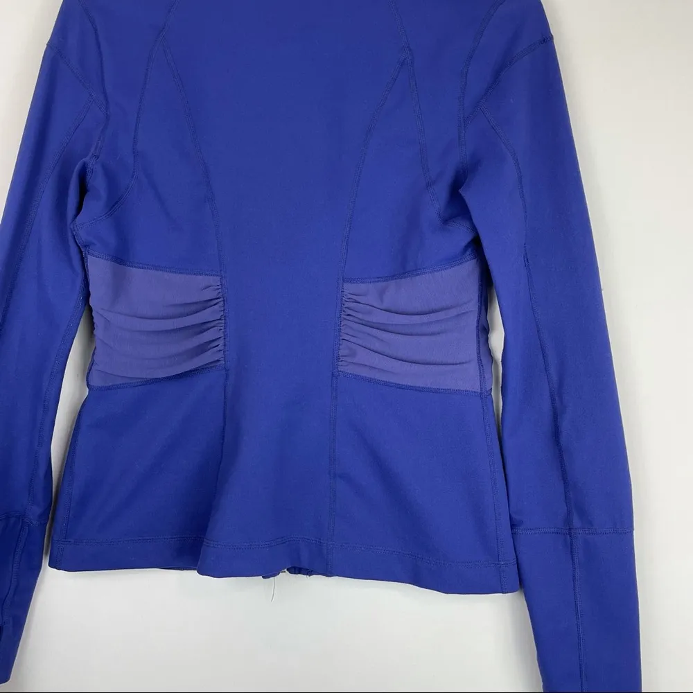 Zella Womens High Neck Full Zip Athletic Jacket Purple Shaping Thumb Holes - Image 8