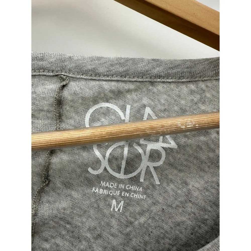 Chaser Gray Skull Print Gauzy Cotton Jersey Long Sleeve Dolman Shirt Women M NWT - Image 7