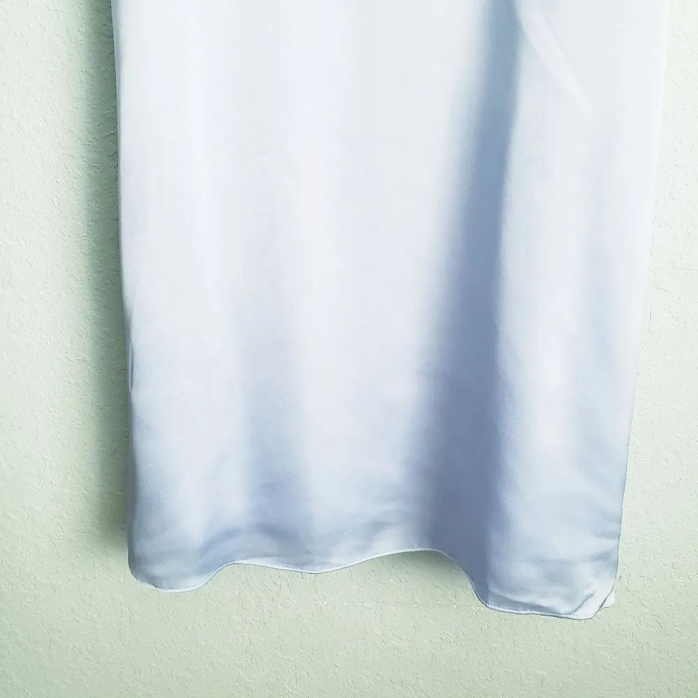 Banana Republic Blue Satin Peplum Ruffle Dress - Image 3