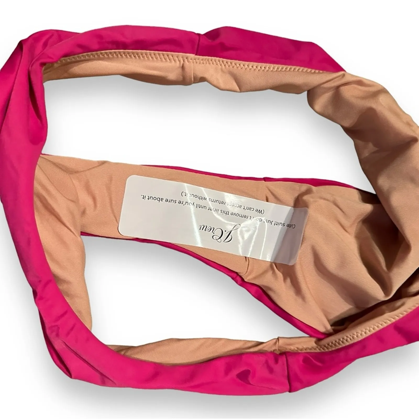 J. Crew Curved-Waist Cheeky Bikini Bottom in Hot Pink Sz M‎ NEW - Image 3
