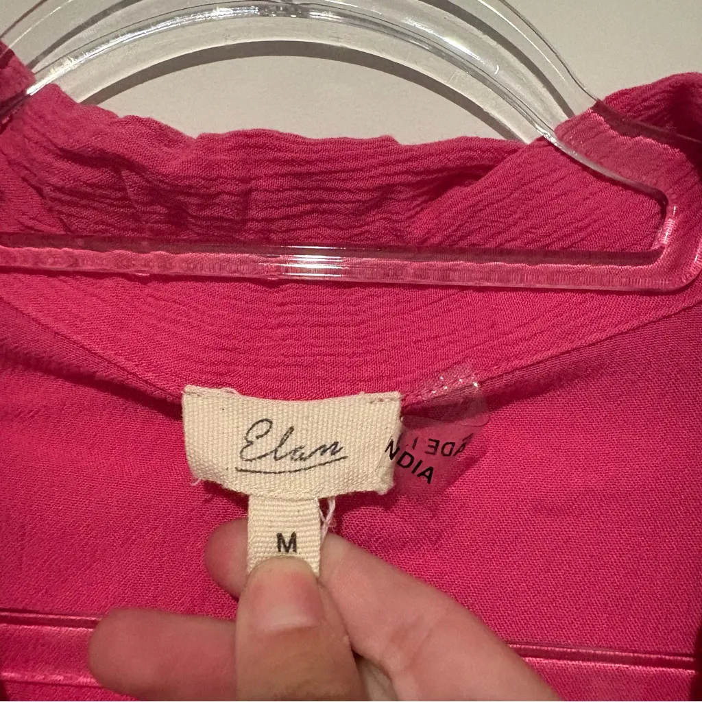 Elan‎ Women's Gauze Button-Up Shirt Blouse pink size medium - Image 8