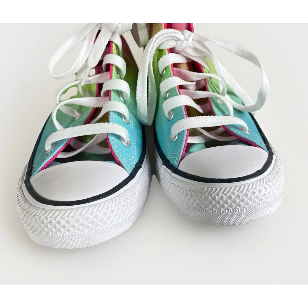 NEW CONVERSE CTAS Hi-Top Sneakers Rainbow Canvas Shoes US Girls Sz 5 Women’s 6.5 - Image 5