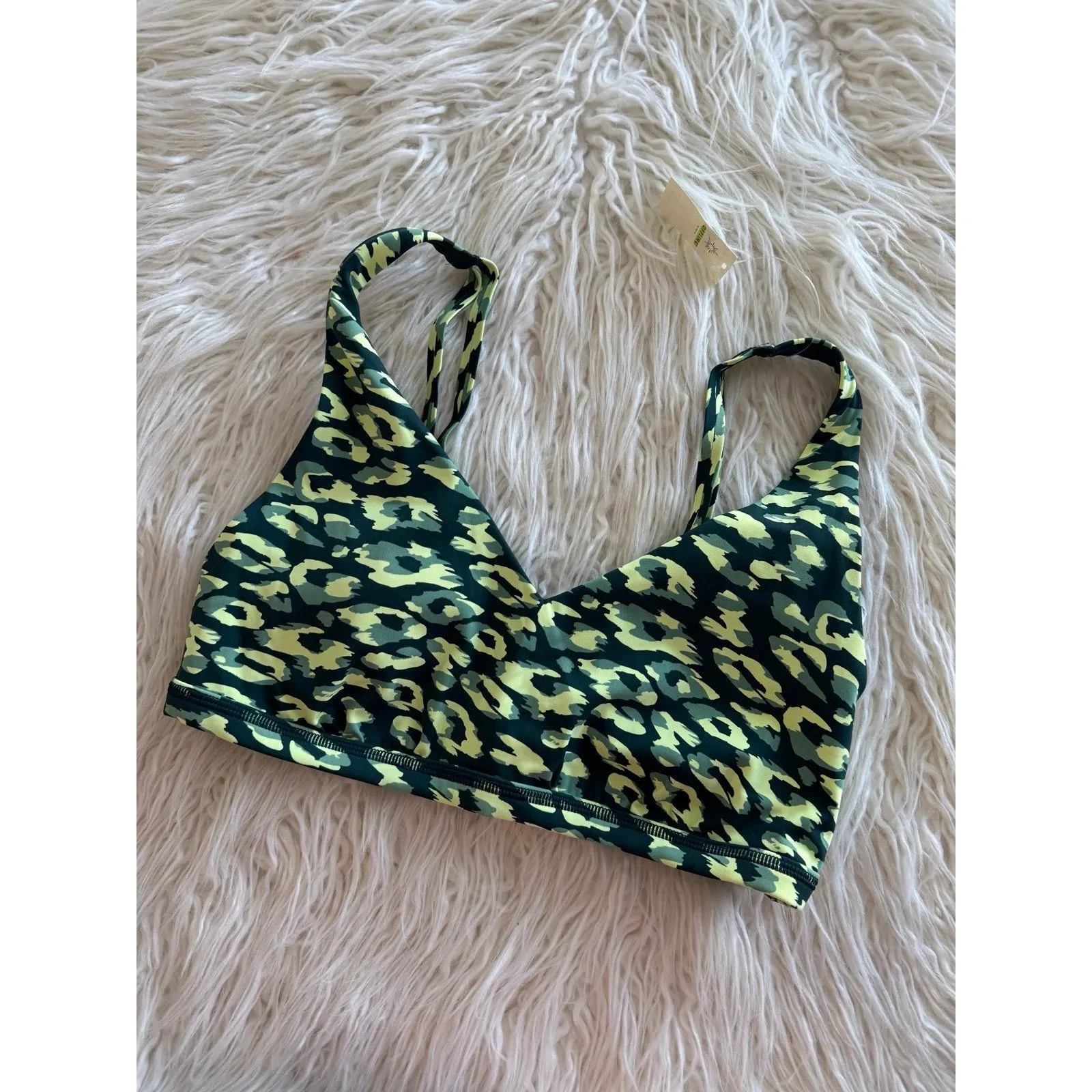 Offline By Aerie Goals Plunge Sports Bra Green Size Large - Image 4