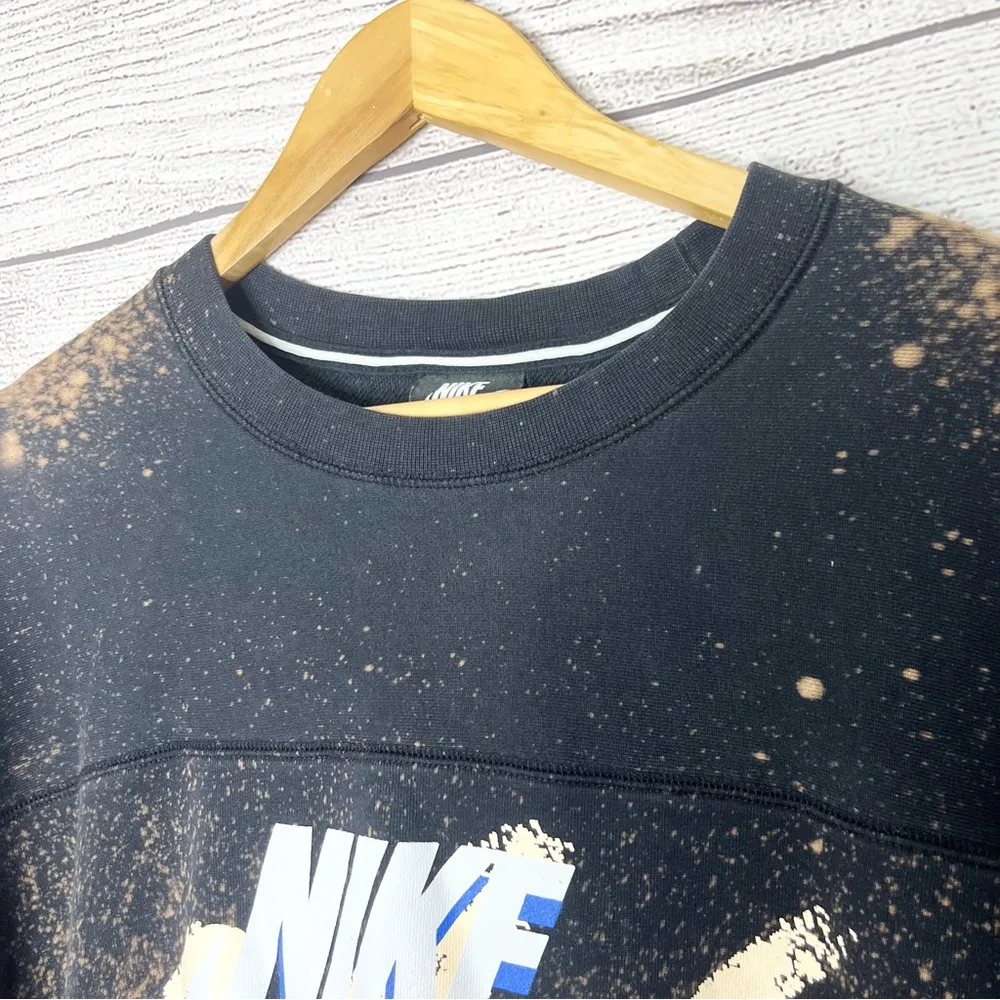 NIKE Black & Brown Bleach Dye Gradient Drop Shoulder Sweatshirt Size 2X - Image 5