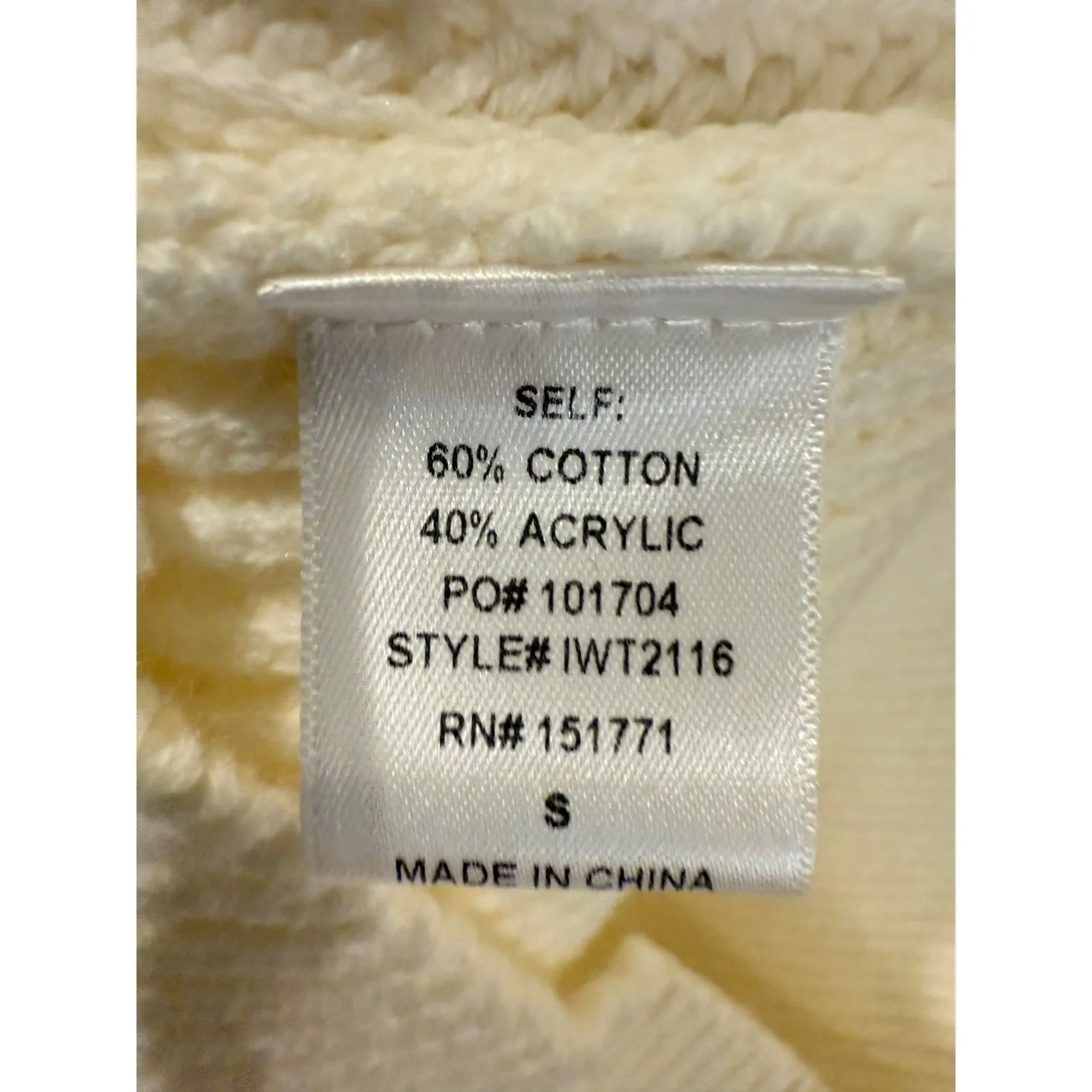 Le Lis Collection‎ Knit Pullover Sweater Ribbed Long Sleeve Cream Size S - Image 4