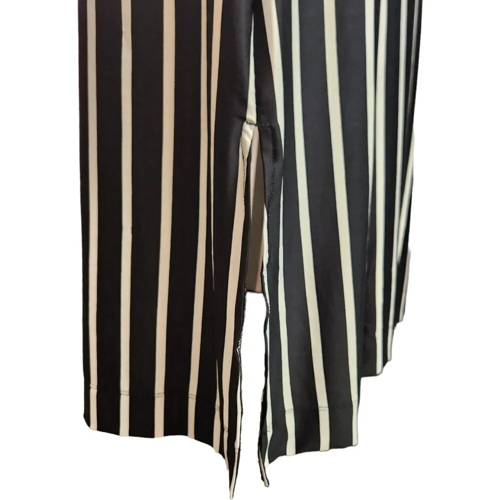Carole Hochmen Luxe Jersey Striped Black White Caftan Petite Small NWOT - Image 2