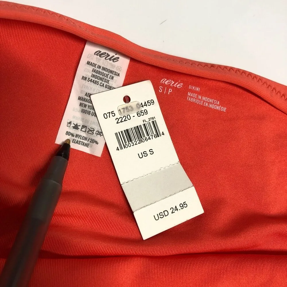 Aerie Bikini Bottoms Tortoiseshell Ring Detail Orange S - Image 3