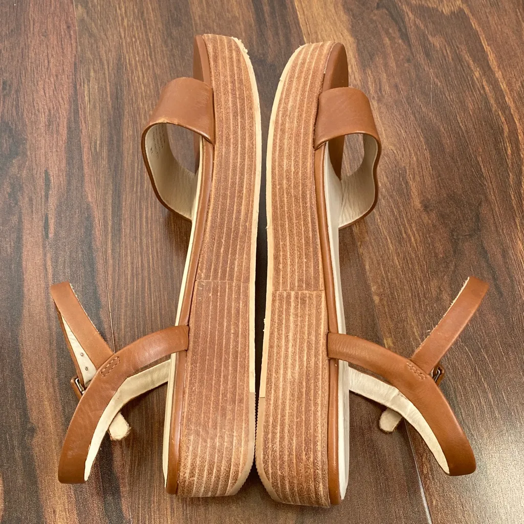 Able Leather Larissa 1.5” Platform Sandals Ankle Strap Brown Size 8 - Image 4