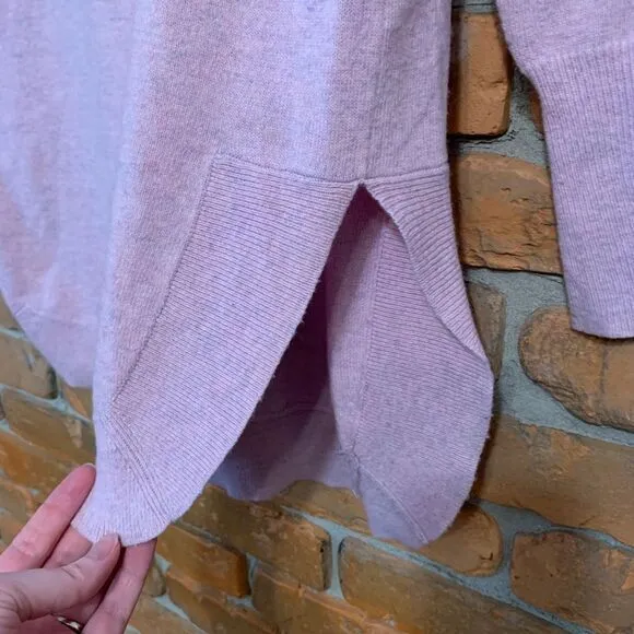 J.Crew Womens‎ XS Sweater Lavender Pink Cotton Wool Blend Crewneck Tunic Side - Image 2