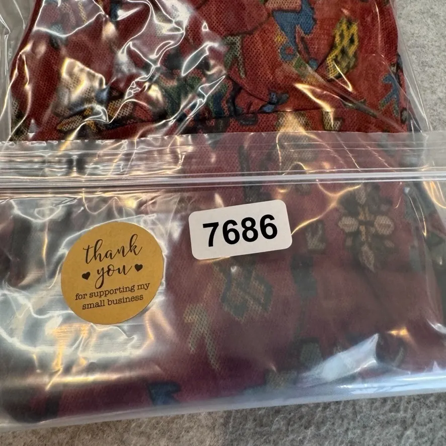 Chaps Top Woments XL Orange Red Polyester Layered Sheer Sleeves Western Aztec - Image 15