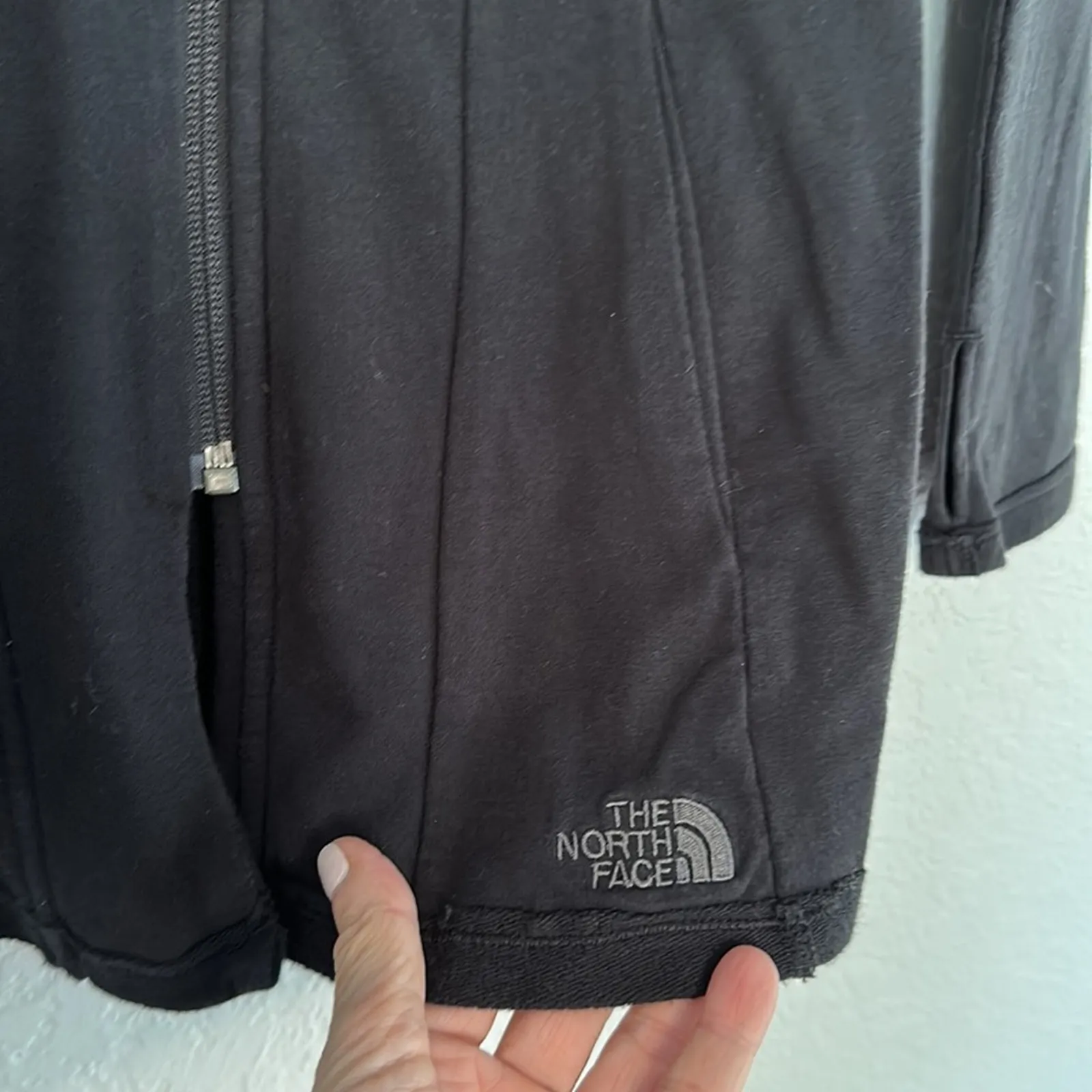 The North Face Black Full Zip Jacket Women’s Small Mock Neck Stretch Pockets - Image 3