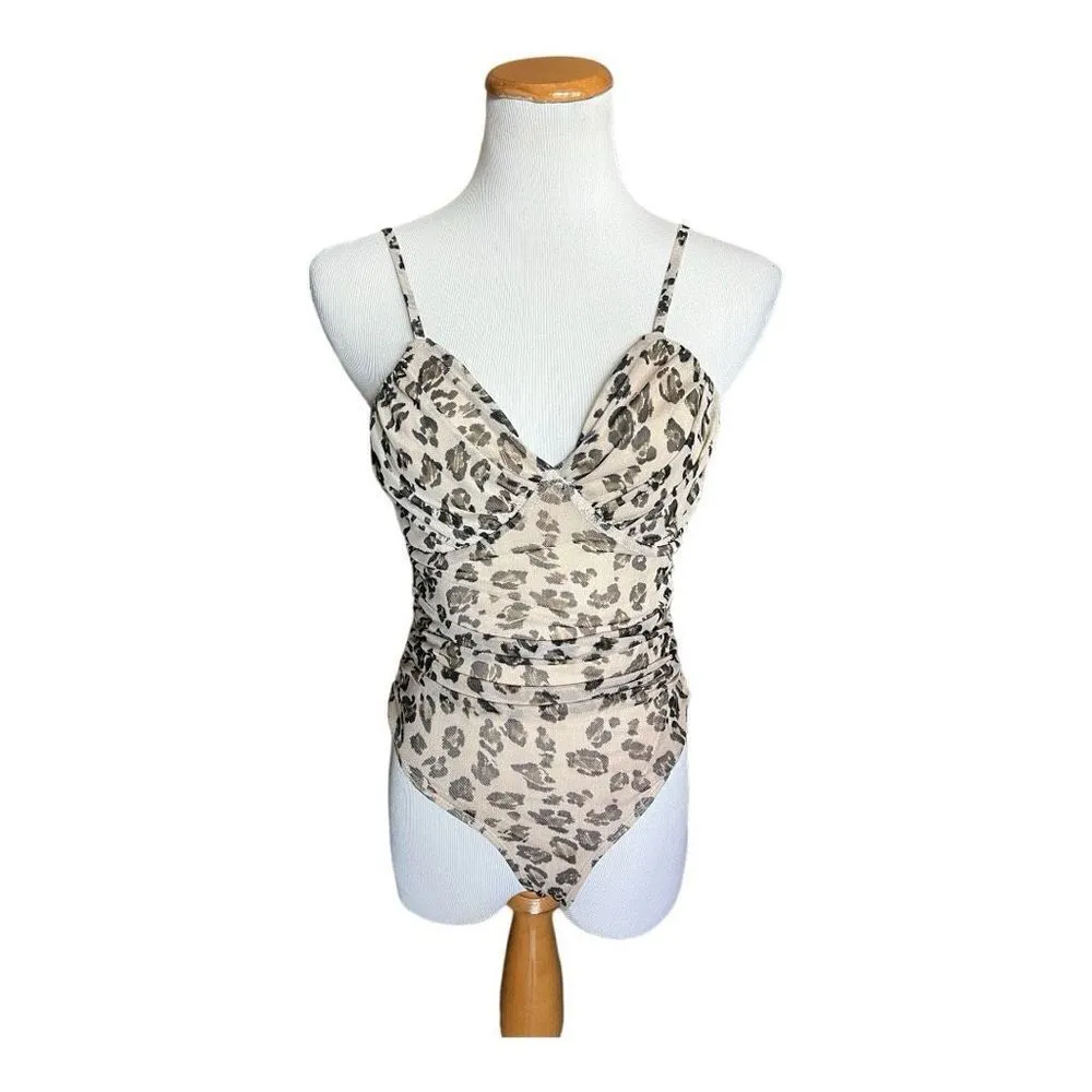 Womens Francesca’s Collections Meraki Zoey Animal Print Mesh Bodysuit - Image 4