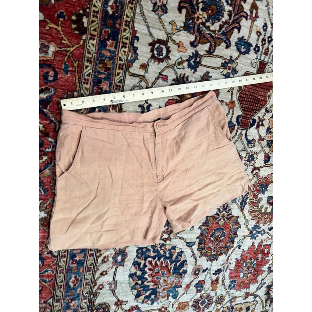 Rachel Comey Linen Shorts Women’s Size 8 Peach Blush Clay Made in USA - Image 4