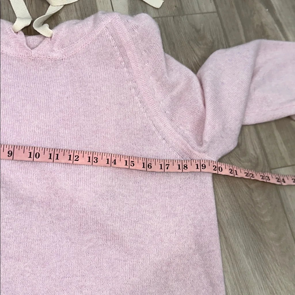 Minnie Rose pink 100% cashmere hooded sweater size medium - Image 6