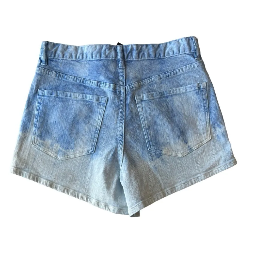 OJG Dip Dye! Mid Length Light Ombré Acid Wash Denim Shorts 5 Pockets Size 28 / 6 Blue - Image 3