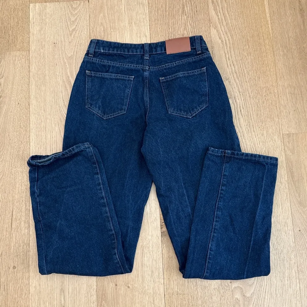 White Fox Jeans Low/Mid Rise Wide Leg Size XS Blue - Image 4