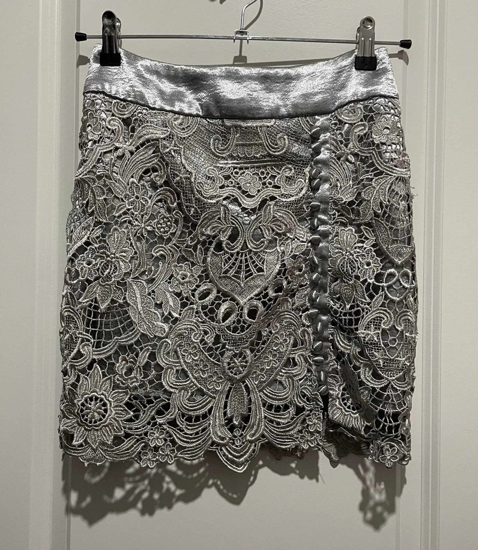 Cami top and embroidery 2 Piece skirt set Gray - Image 3